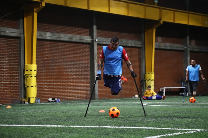 person with disability playing soccer