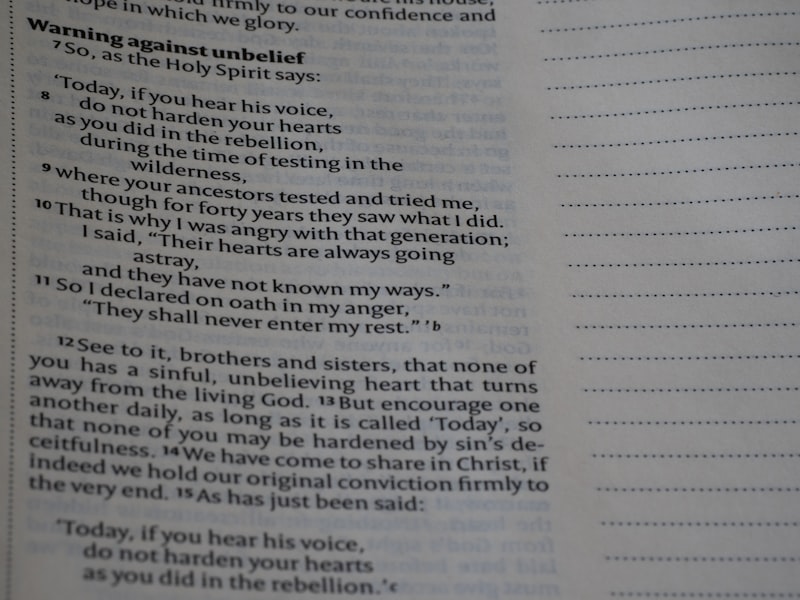 The bible verse warns against unbelief and hardened hearts.