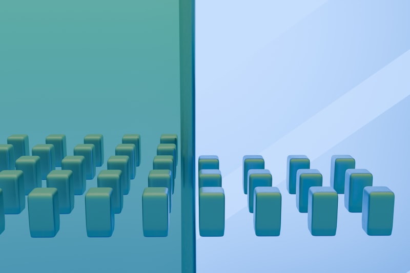 A computer generated image of a row of blocks