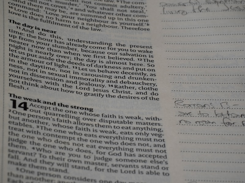 A close up of a book with writing on it