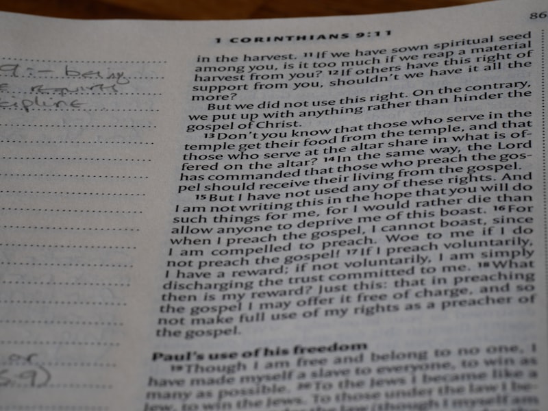 A close up of a book with writing on it